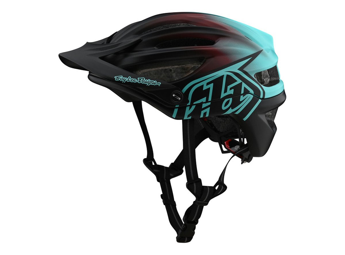 Troy Lee Designs A2 MIPS MTB Helmet - STAIN'D - Black-Turquoise - 2020 Black - Turquoise Small