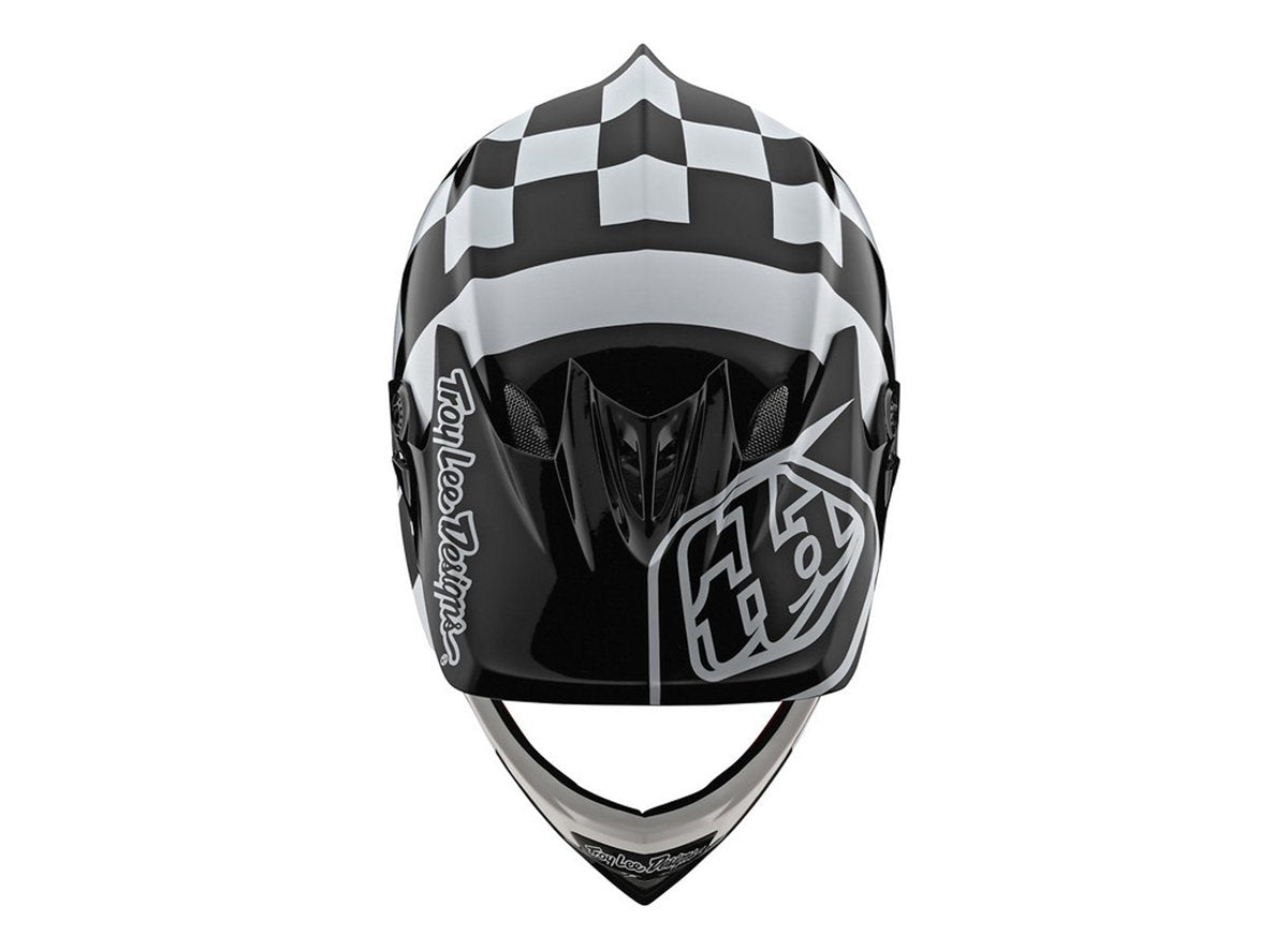 Troy Lee Designs D3 Fiberlite Full Face Helmet - Race Shop - White-Black - 2020