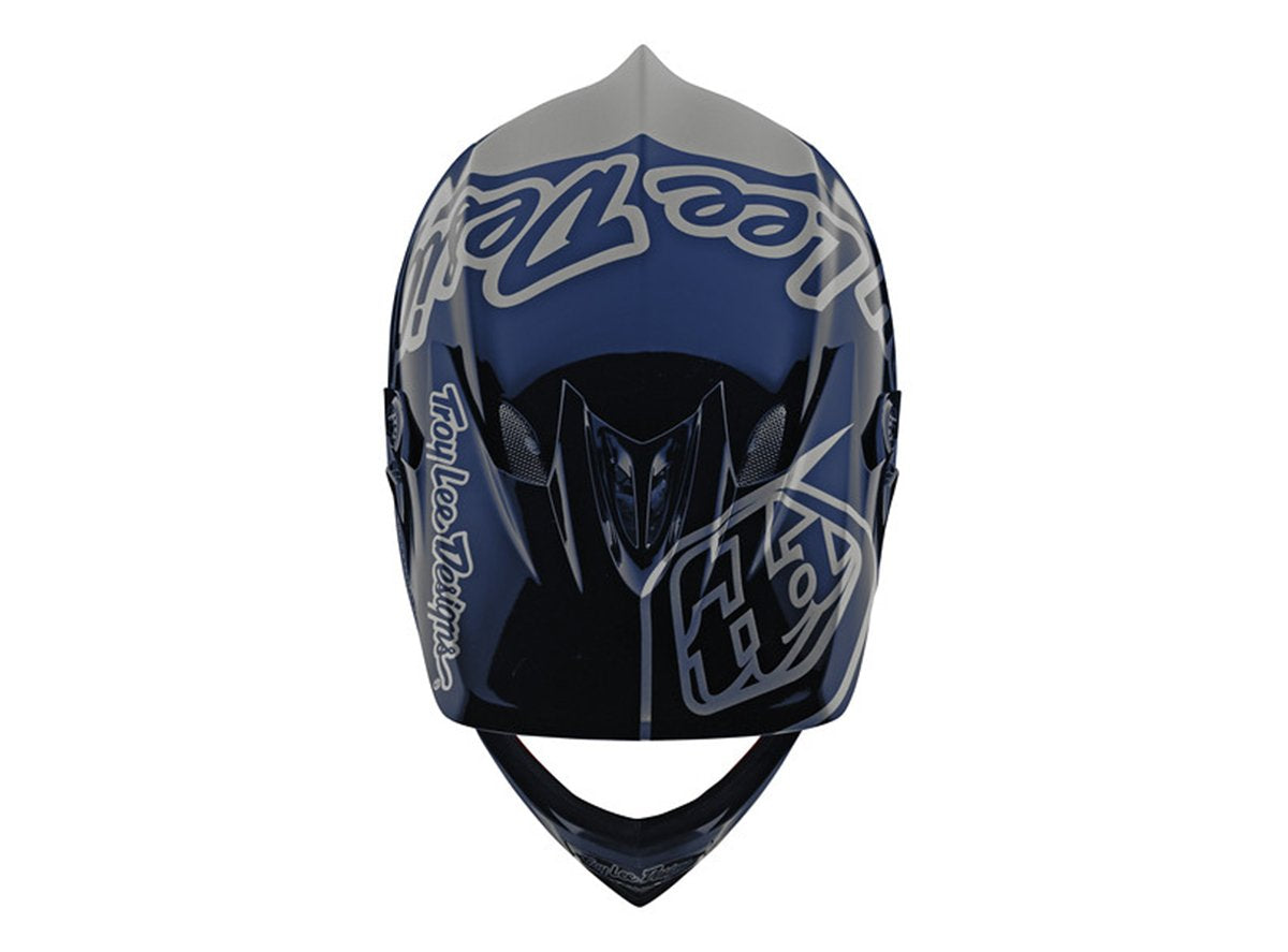 Troy Lee Designs D3 Fiberlite Full Face Helmet - Silhouette - Navy-Silver- 2020