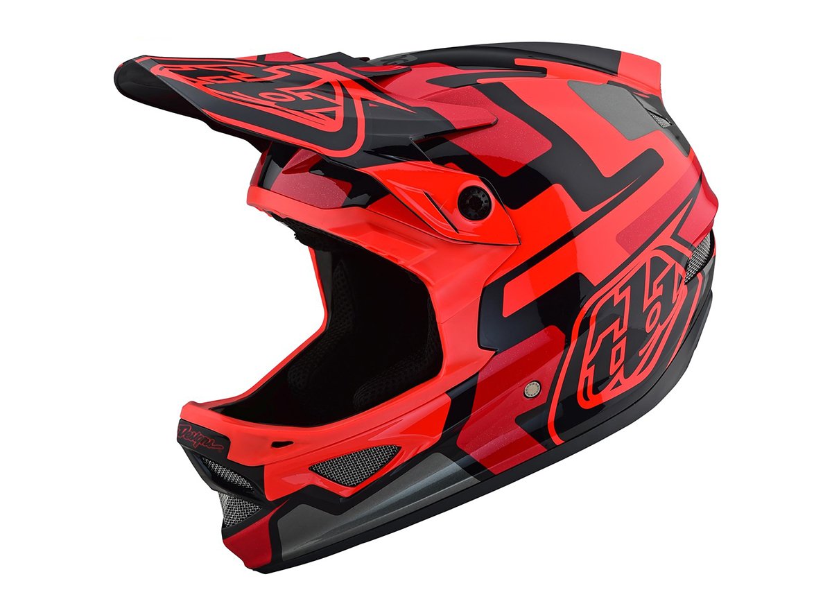 Troy Lee Designs D3 Fiberlite Full Face Helmet - Speedcode - Red Red Medium