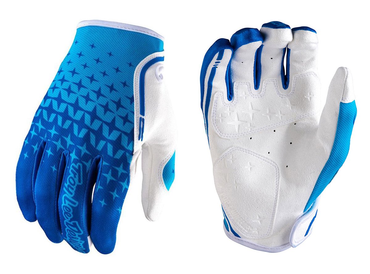 Troy Lee Designs XC Glove - Starburst - Blue-Cyan Blue - Cyan Small