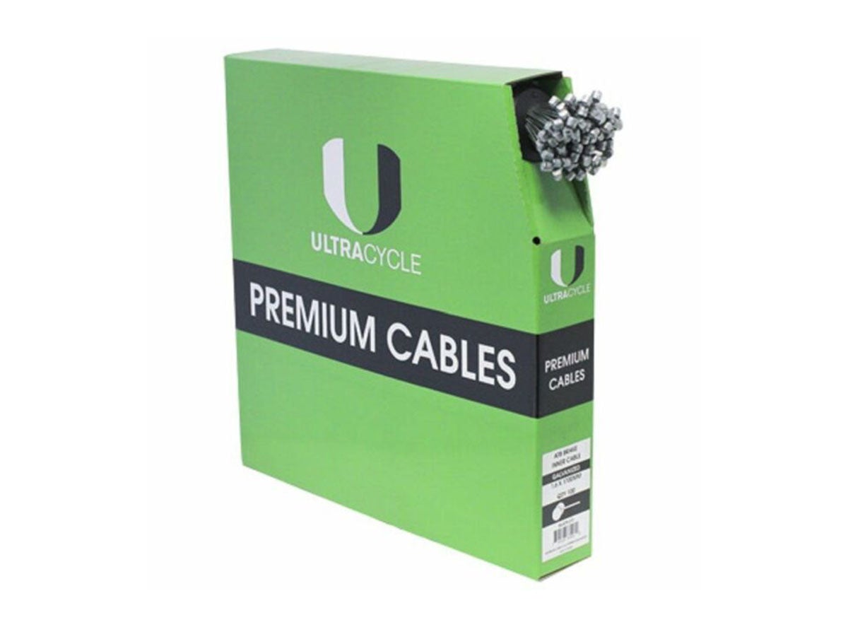 Ultracycle Galvanized Road Brake Cable - Silver Silver 1.5mm x 1700mm Each