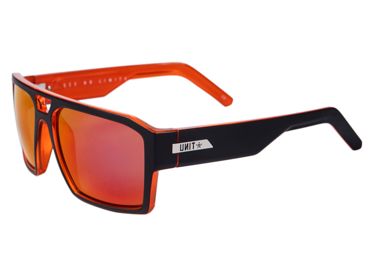 Unit Vault Polarised Sunglasses - Matt Black-Orange Matt Black - Orange - Orange Mirror Lens
