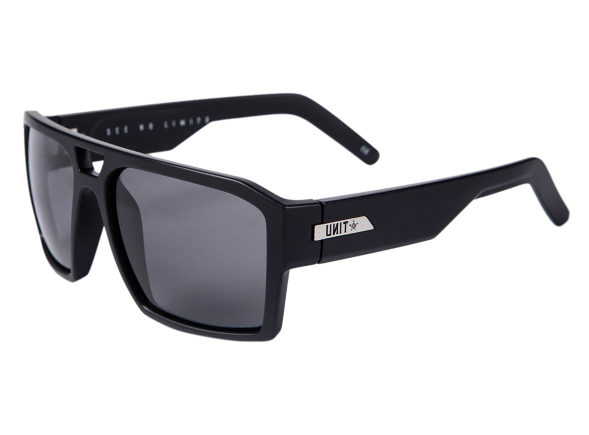 Unit Vault Polarised Sunglasses - Matt Black Matt Black - Gray Lens