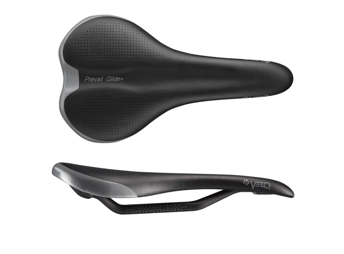 Velo Prevail Glide+ Saddle - 146mm - Black Black Carbon Rail