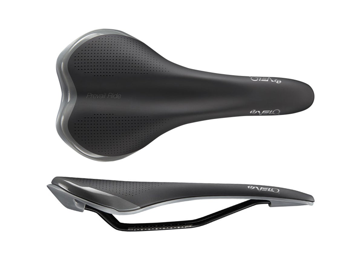 Velo Prevail Ride Saddle - 143mm - Black Black Titanium Rail