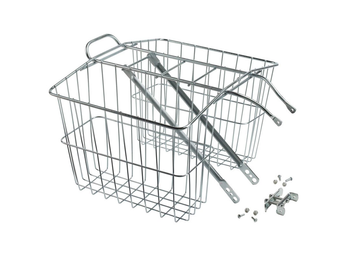 Wald 520 Twin Rear Carrier Basket - Silver Silver