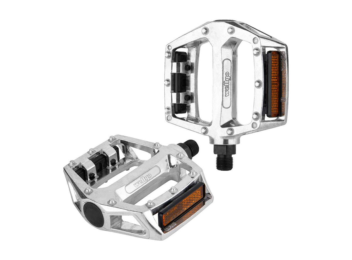Wellgo 313 Platform Pedals - Silver Silver 9/16"