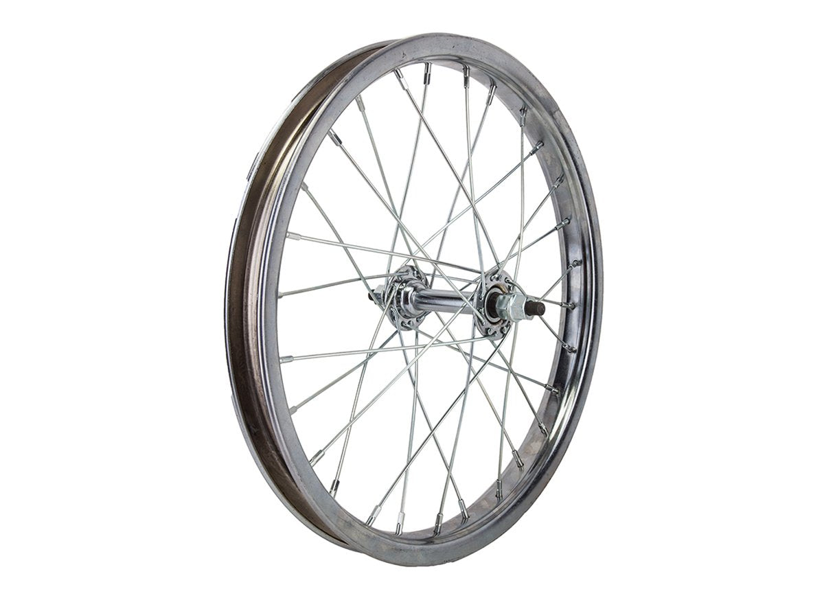 WheelMaster 16" Steel Juvenile Wheel - Front - Silver Silver Front - 1.75" - 28h - BO