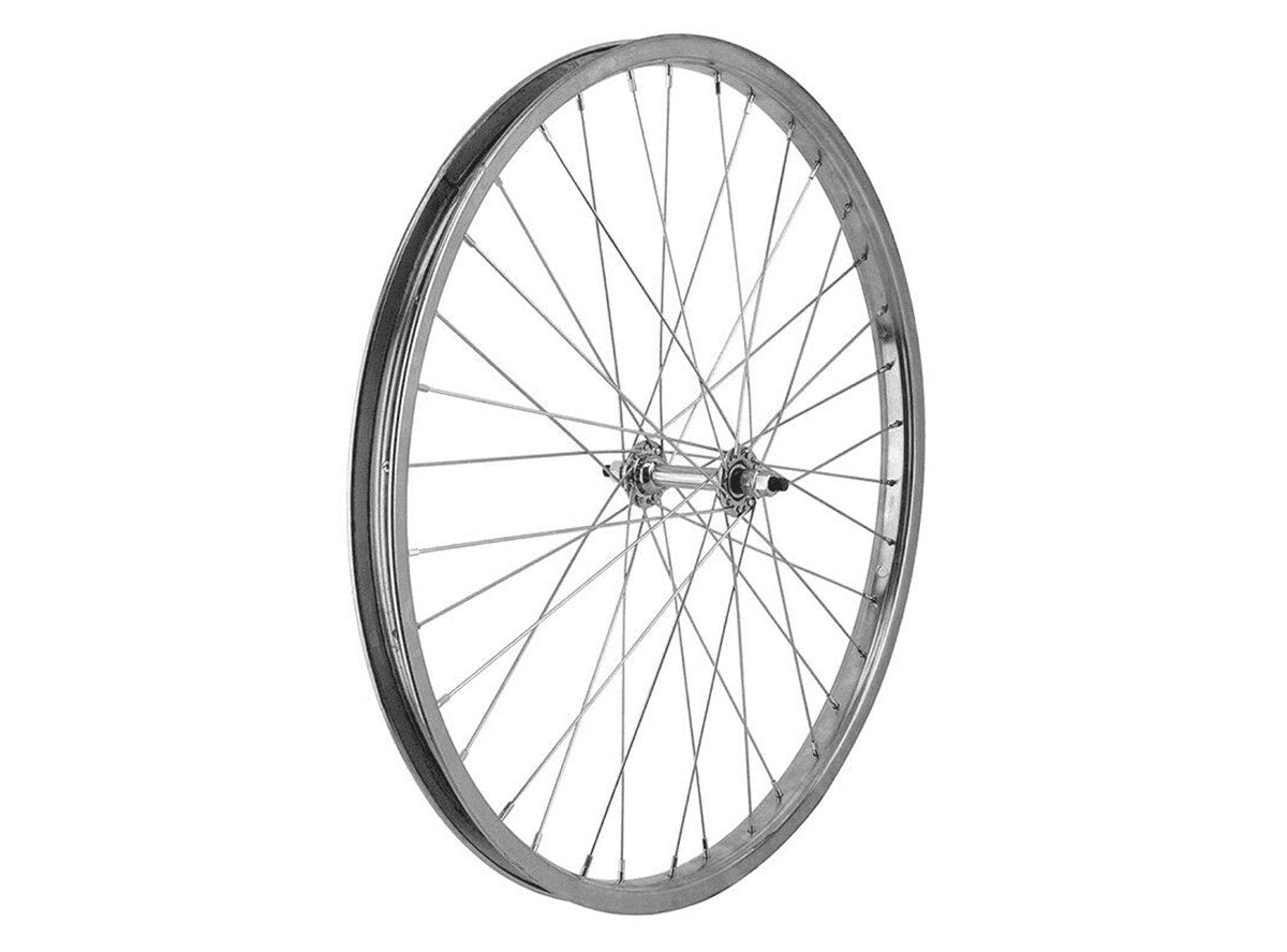 WheelMaster 24" Steel Cruiser/Comfort Wheel - Front - Silver Silver 1.75" - 36h - Bolt-On 5/16"