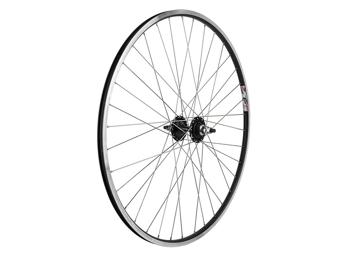 WheelMaster 700c Alloy Fixed Gear/Freewheel Wheel - Rear Silver - Black 36h - Bolt On