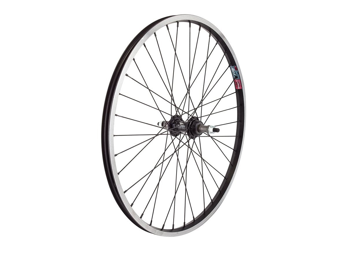 WheelMaster 24" Alloy MTB Wheel - Rear - Black Black 135mm - Bolt On - 3/8" - 36h