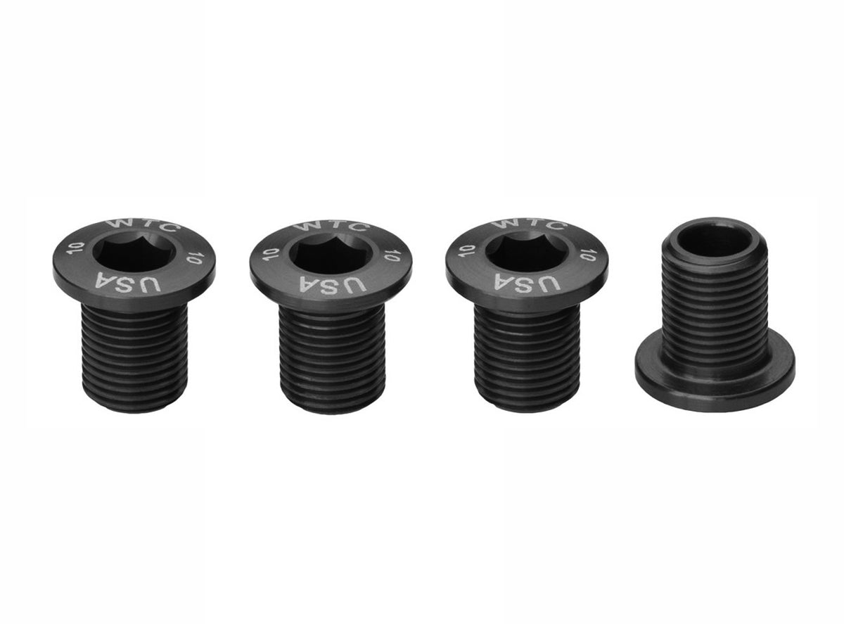 Wolf Tooth Components Chainring Bolt Set - M8 Threaded Direct - Black Black Set of 4