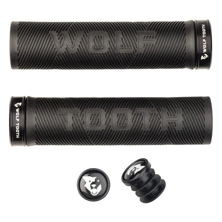 Wolf Tooth Echo Lock On MTB Grips Black Black Cambria Bike