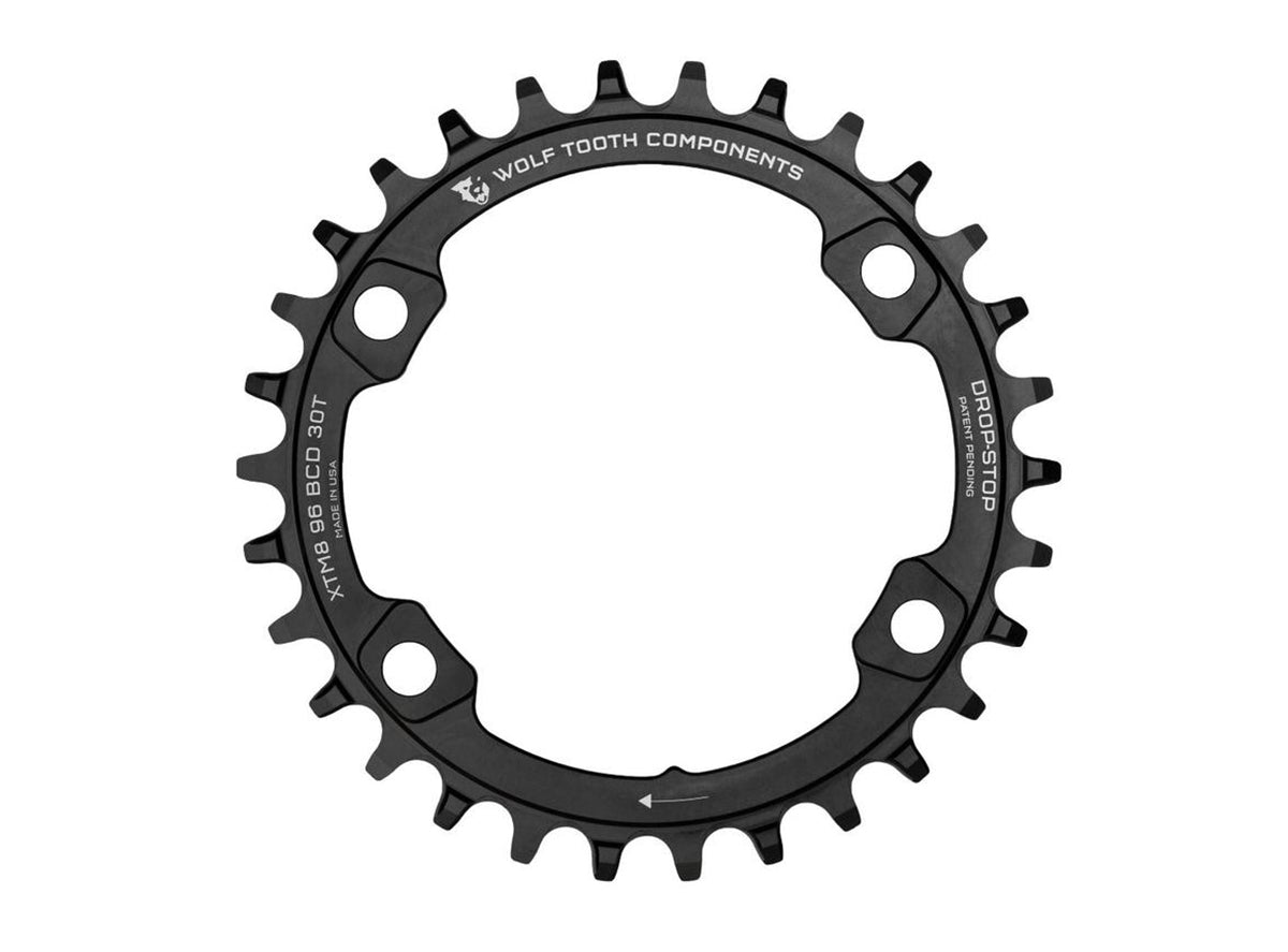 Wolf Tooth Components 96 BCD Shimano XT M8000/SLX M7000 12 Spd Chainring - Black Black 30t