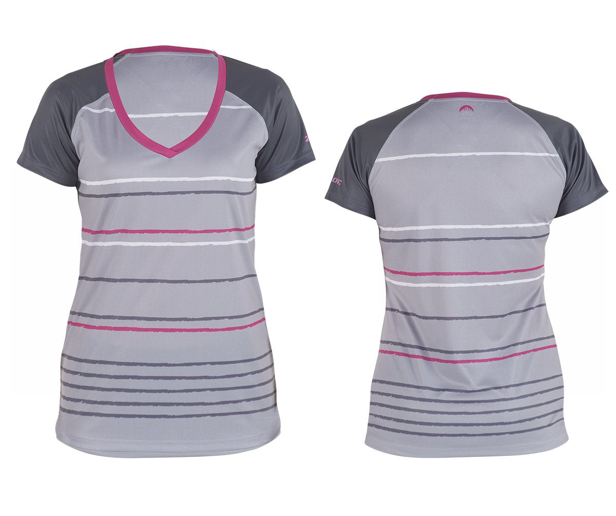 Zoic Zaia Short Sleeve MTB Jersey - Womens - Pink Stripe Pink Stripe Small