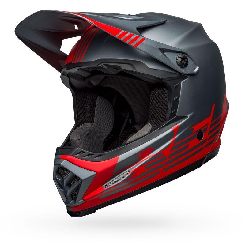 bell helmet 2021 Bell Bike Full-9 Fusion MIPS Helmet Louver Matte Gray/Red / X-Large