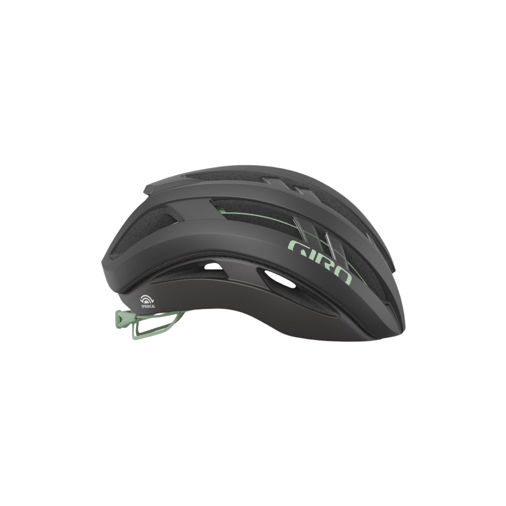Giro Aries Spherical Road Helmet - Matt Coal-Spruce Green