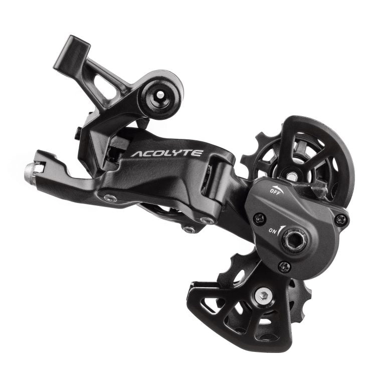 microSHIFT Acolyte 8 Spd Super Short MTB Rear Derailleur Black SS - Short Cage SpringLock