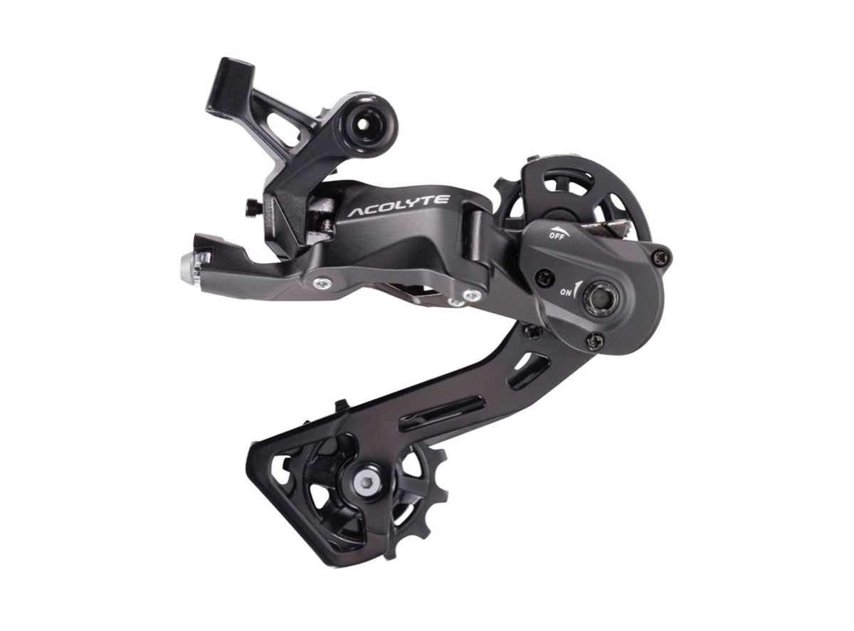 microSHIFT Acolyte M5185 8 Spd MTB Rear Derailleur - SpringLock Black Medium Cage