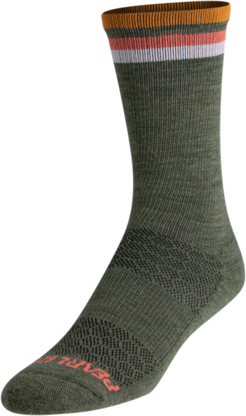 Pearl Izumi Merino Thermal Sock - Forest-Sherbert Stripe