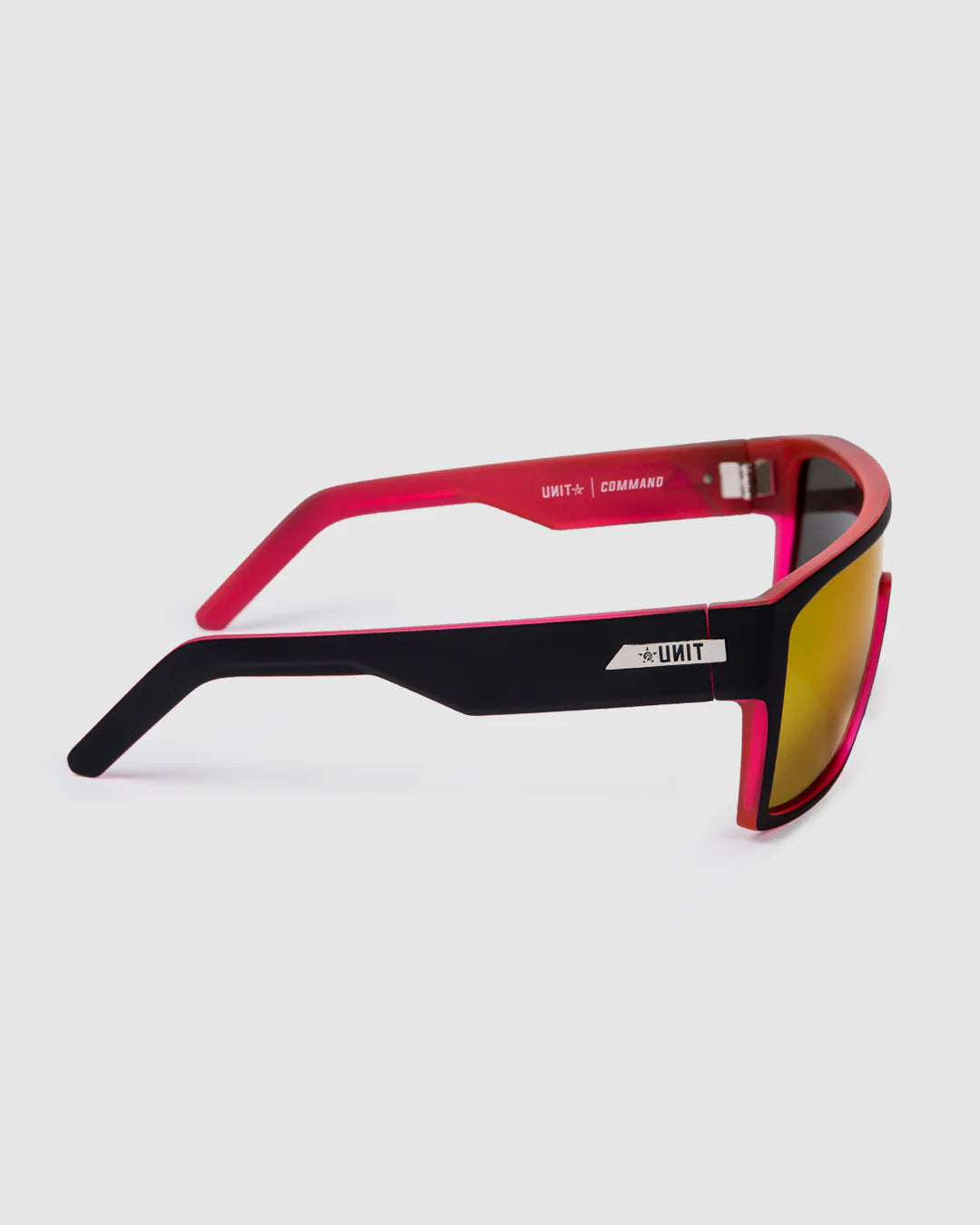 Unit Command Polarised Sunglasses - Matt Black-Neon Pink