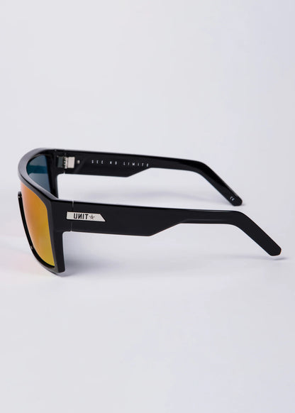 Unit Command Polarised Sunglasses - Black-Purple Orange Mirror