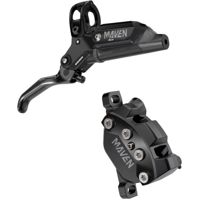 SRAM Maven Silver Stealth 4-Piston Disc Brake and Lever - Rear - Black Ano