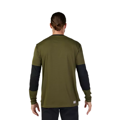 Fox Racing Defend Long Sleeve MTB Jersey - Foxhead - Olive Green