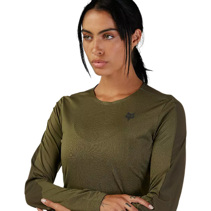 Fox Racing Flexair Ascent Long Sleeve MTB Jersey - Womens - Olive Green