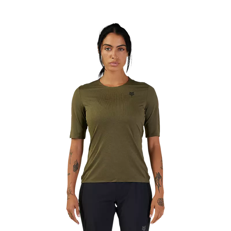 Fox Racing Flexair Ascent Short Sleeve MTB Jersey - Womens - Olive Green