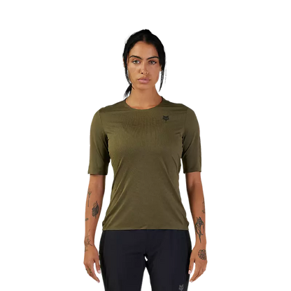 Fox Racing Flexair Ascent Short Sleeve MTB Jersey - Womens - Olive Green