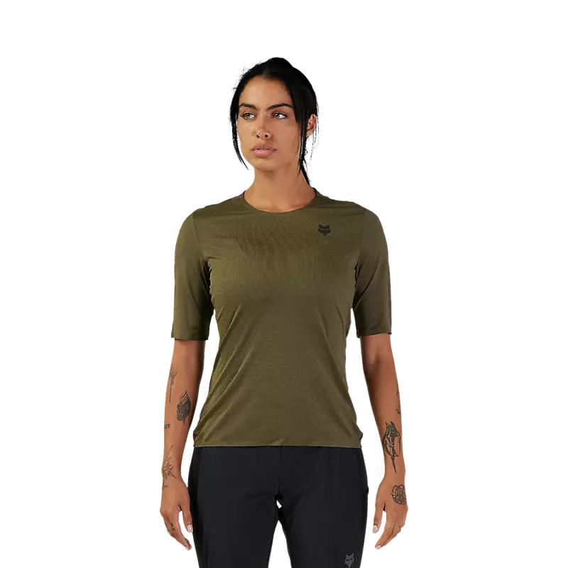 Fox Racing Flexair Ascent Short Sleeve MTB Jersey - Womens - Olive Green