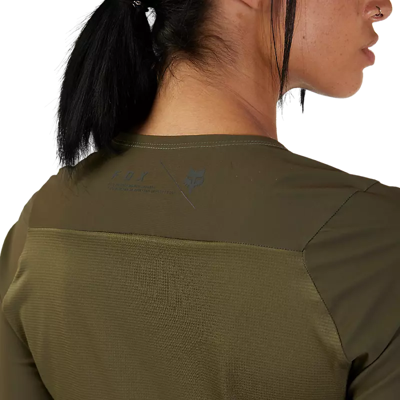 Fox Racing Flexair Ascent Short Sleeve MTB Jersey - Womens - Olive Green