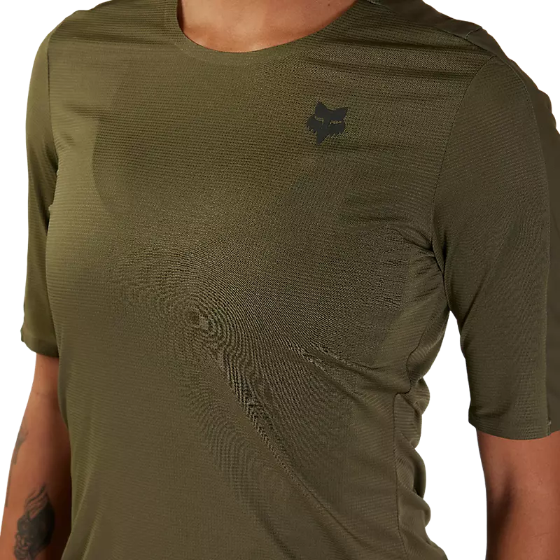 Fox Racing Flexair Ascent Short Sleeve MTB Jersey - Womens - Olive Green