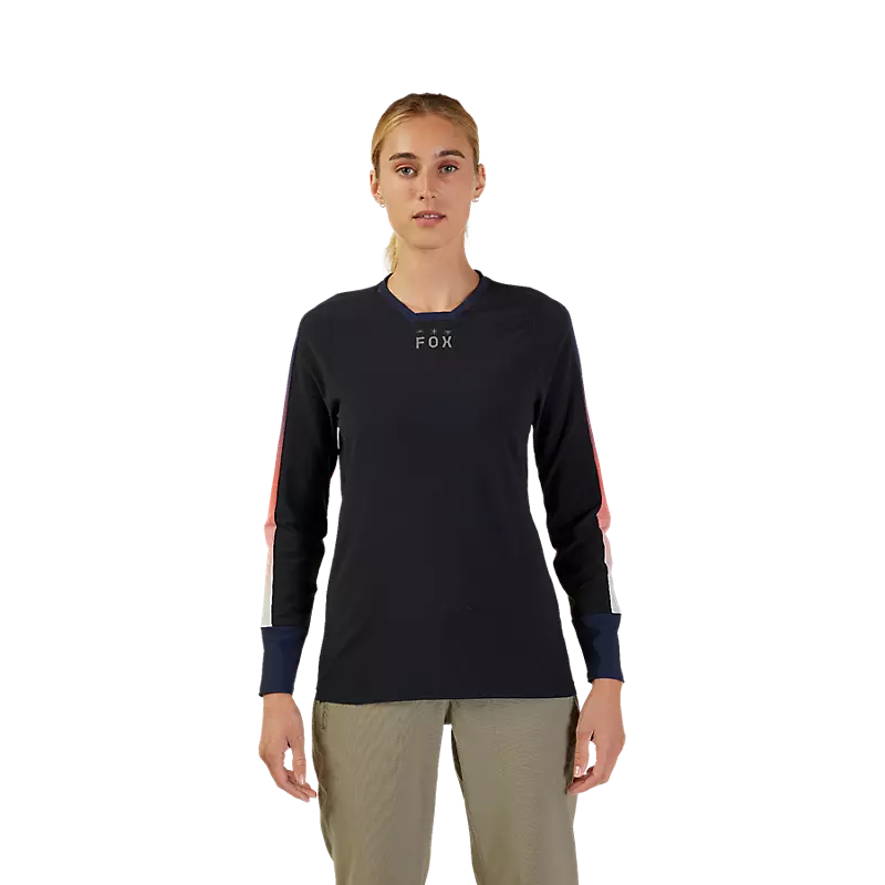 Fox Racing Defend Thermal Long Sleeve MTB Jersey - Lunar - Womens - Black