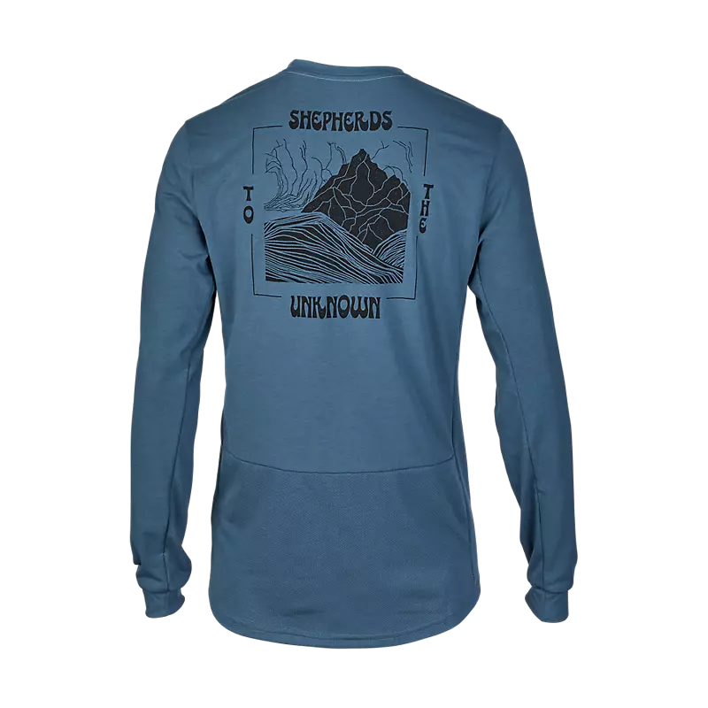 Fox Racing Ranger Dri Release Long Sleeve MTB Jersey - Shepherds - Dark Vintage Blue