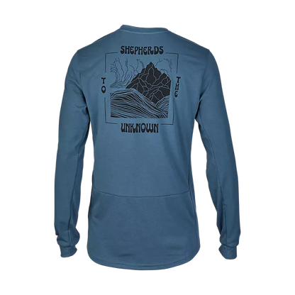 Fox Racing Ranger Dri Release Long Sleeve MTB Jersey - Shepherds - Dark Vintage Blue