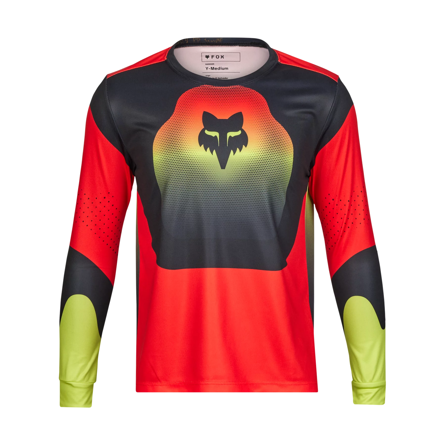 Fox Racing Ranger Long Sleeve MTB Jersey - Revise - Youth - Red-Yellow