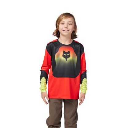 Fox Racing Ranger Long Sleeve MTB Jersey - Revise - Youth - Red-Yellow