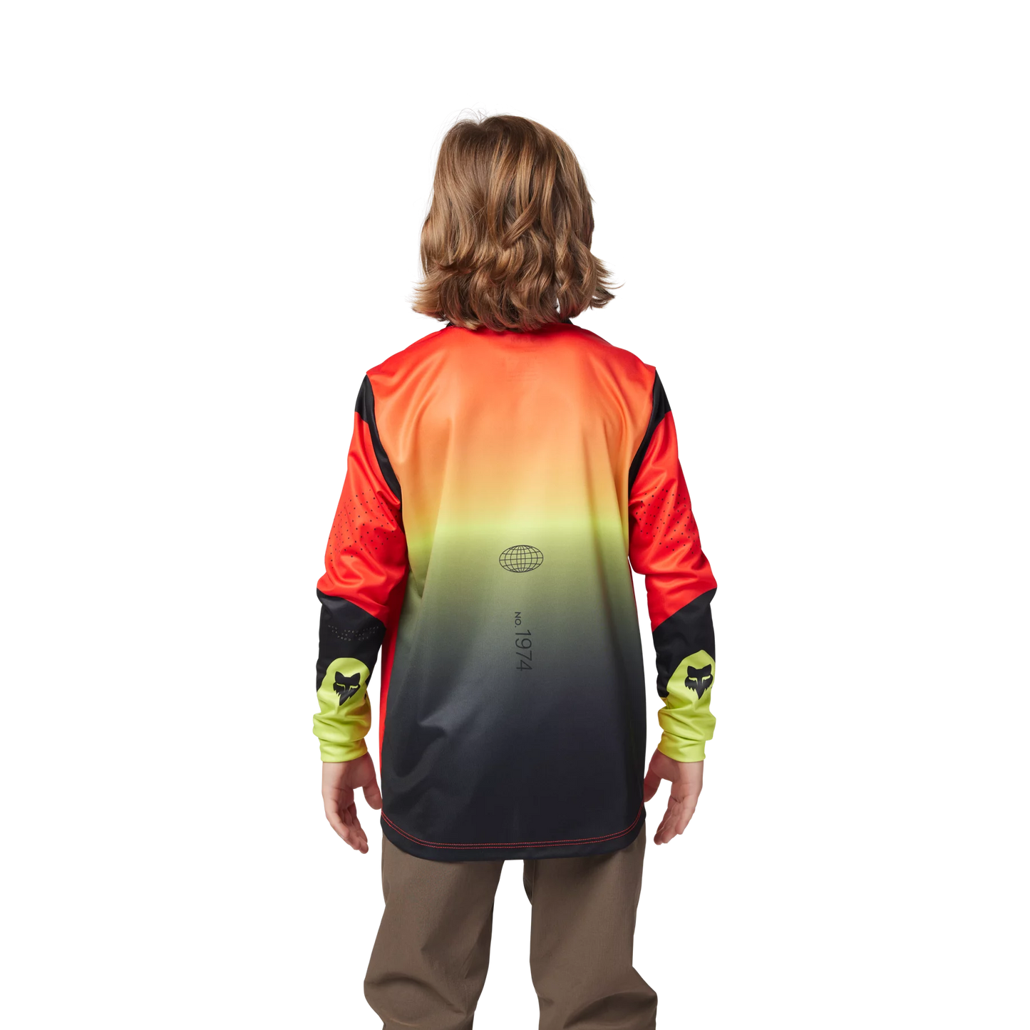 Fox Racing Ranger Long Sleeve MTB Jersey - Revise - Youth - Red-Yellow