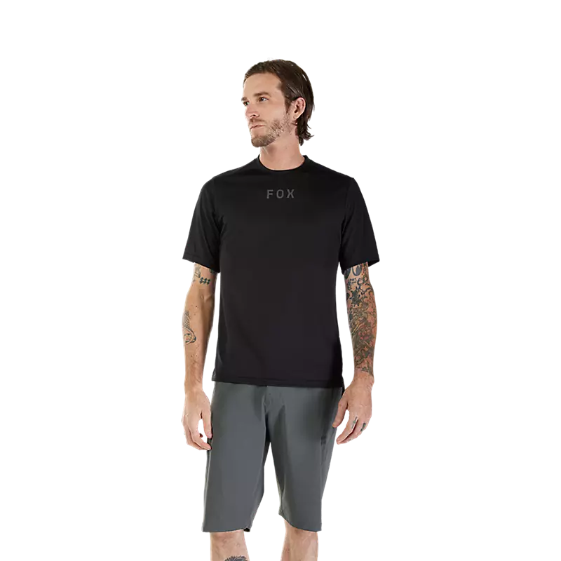 Fox Racing Ranger Short Sleeve MTB Jersey - Wordmark - Black