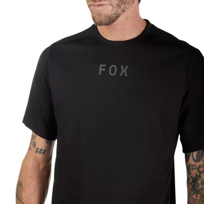 Fox Racing Ranger Short Sleeve MTB Jersey - Wordmark - Black