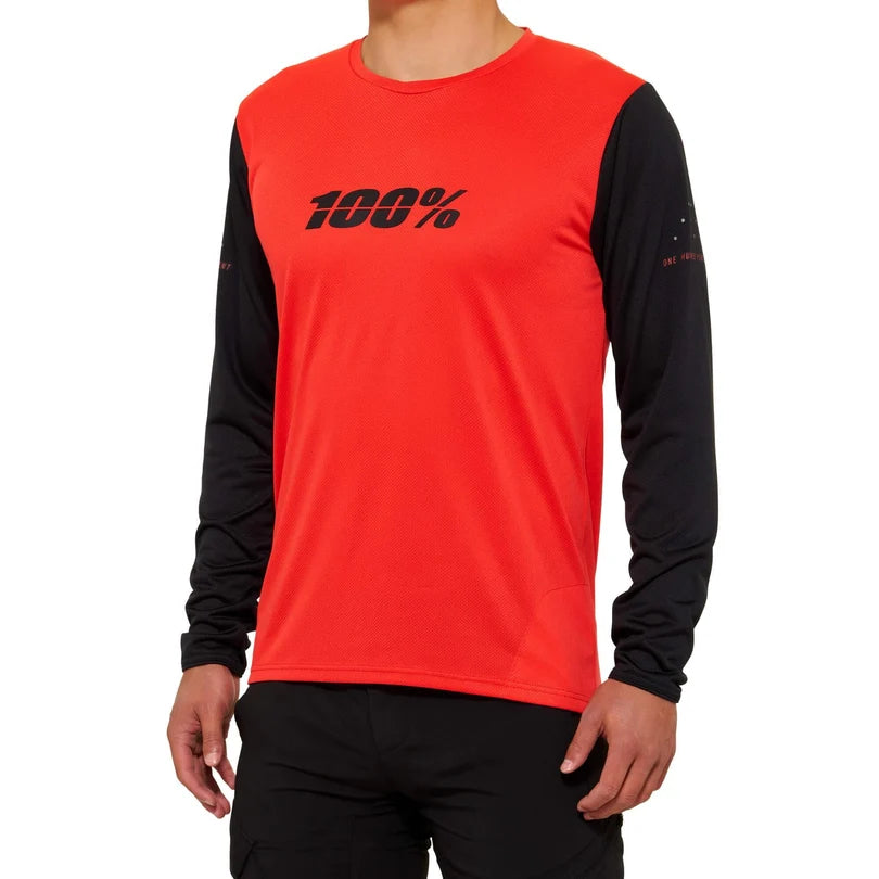100% Ridecamp Long Sleeve MTB Jersey - Red-Black