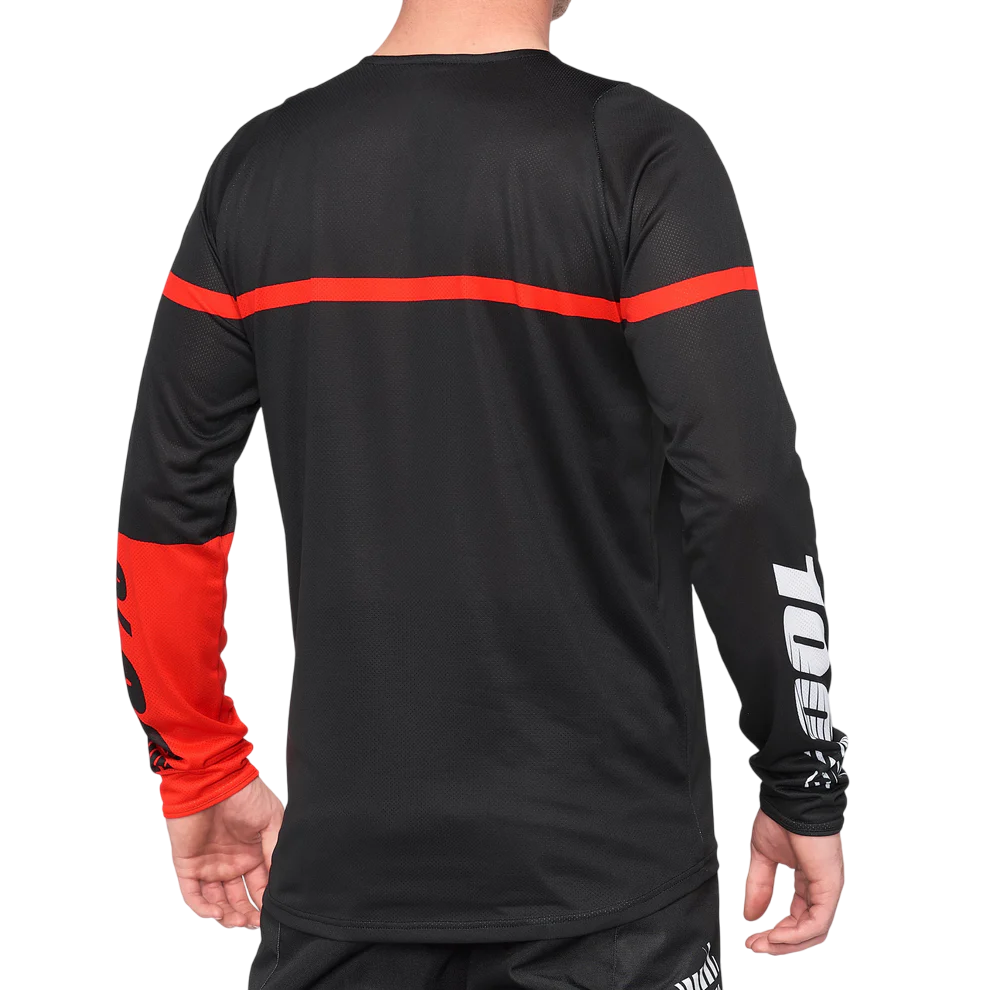 100% R-Core Long Sleeve MTB Jersey - Black-Red