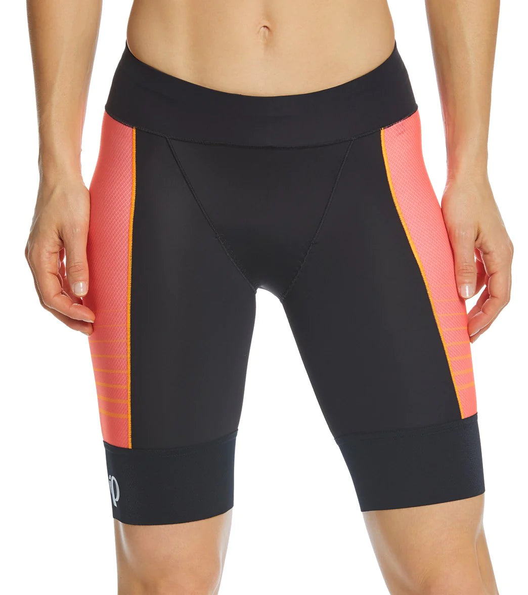 Pearl Izumi Elite Pursuit Tri Short - Womens - Black-Orange Pop Diffuse