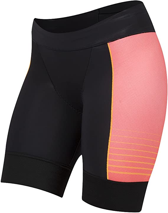 Pearl Izumi Elite Pursuit Tri Short - Womens - Black-Orange Pop Diffuse