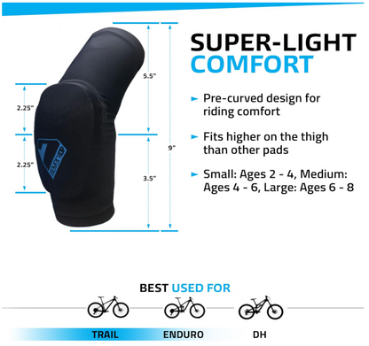 7 iDP Transition Knee Pads - Kids - Black