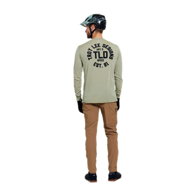 Troy Lee Designs Skyline Long Sleeve Ride Tee - Stamps - Sage