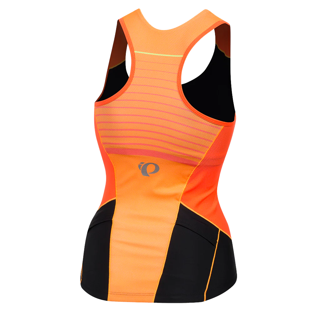 Pearl Izumi Elite Pursuit Tri Tank - Womens - Fiery Coral-Orange Pop Diffuse